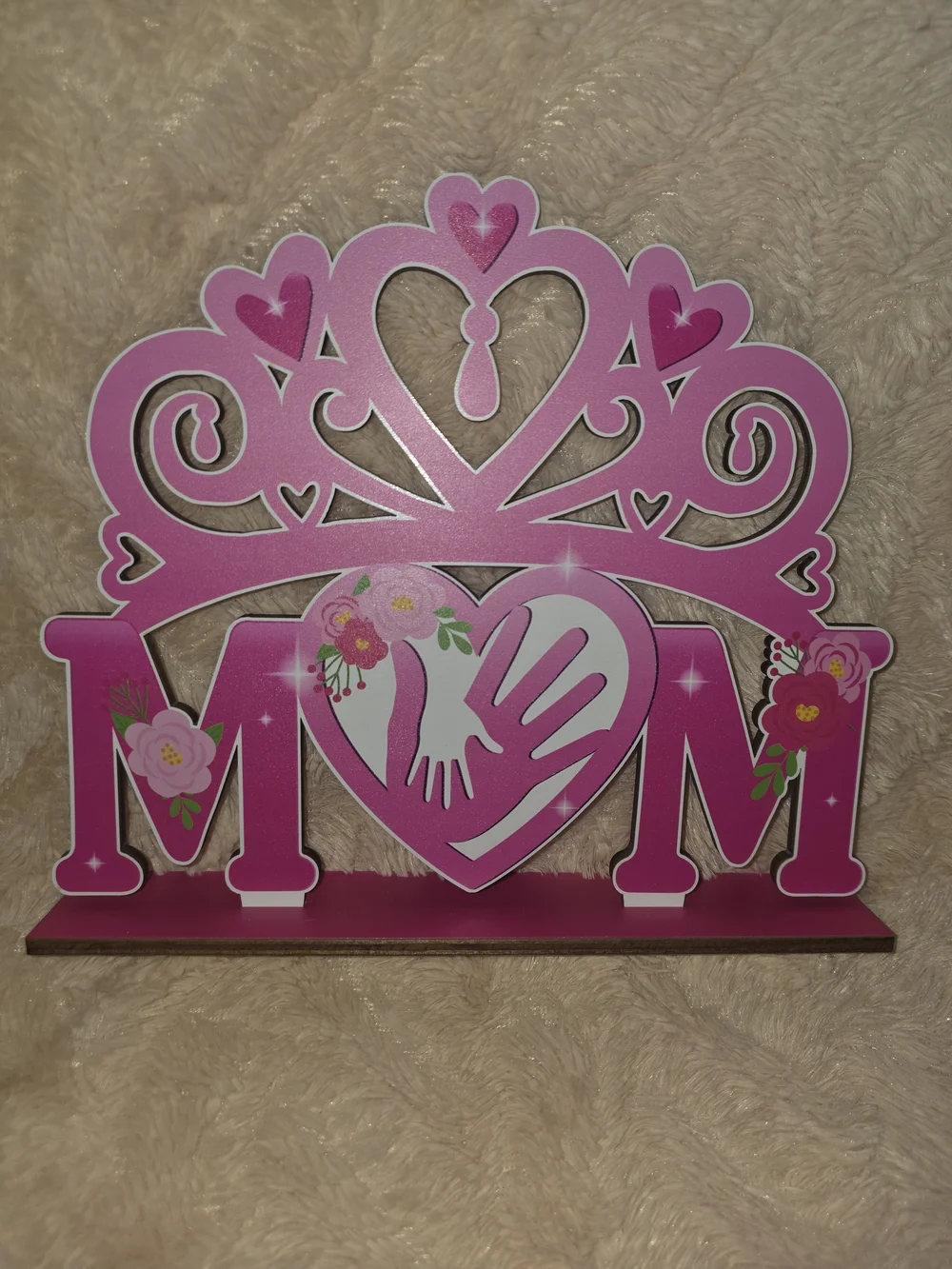 Pink Mom Decorative Heart Tabletop Plaques - Best Mom Ever (6× avail.)